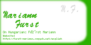 mariann furst business card